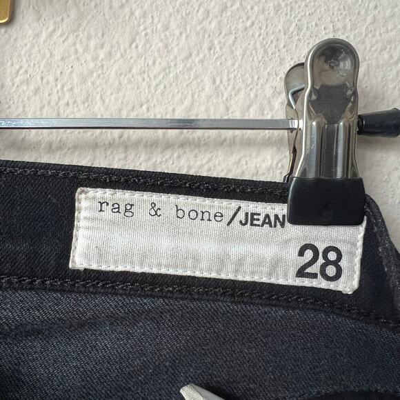 Rag & Bone Bella Black Slit Hem High Rise Flare Jeans Size 28 - Picture 5 of 6